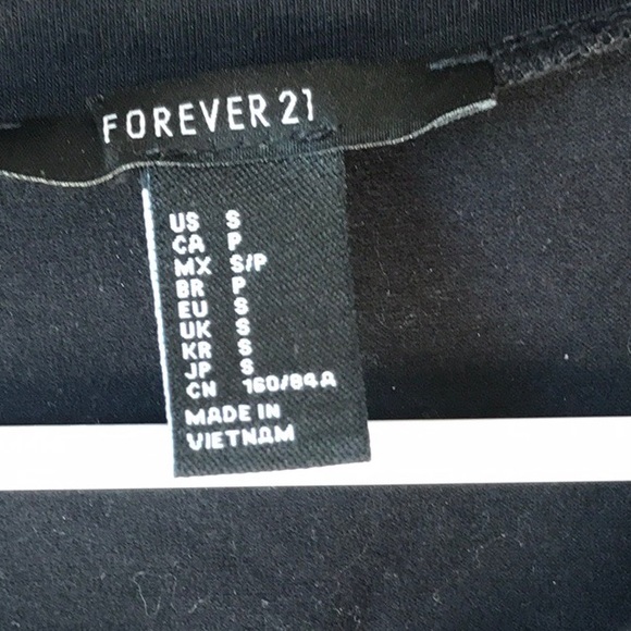 F21 black baseball tie tee - Picture 7 of 8